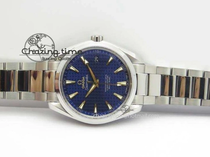 0505 Aqua Terra “James Bond” SS V6F 1:1 Best Edition Blue Textured Dial On SS Bracelet A GoodFit 8202